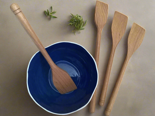 Handmade Oak Spatula - Thin Handle - Light Weight